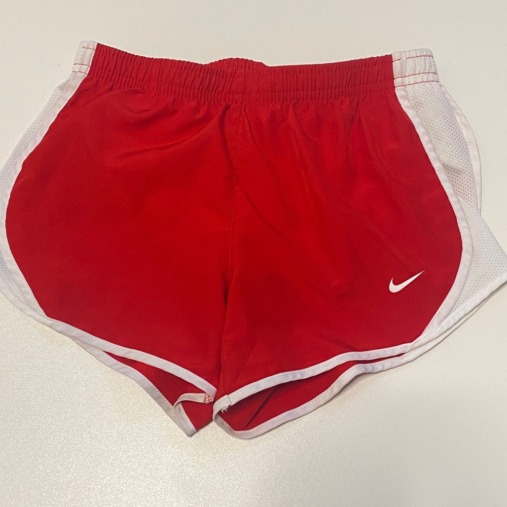 Nike Women's Athletic Shorts in Red and White